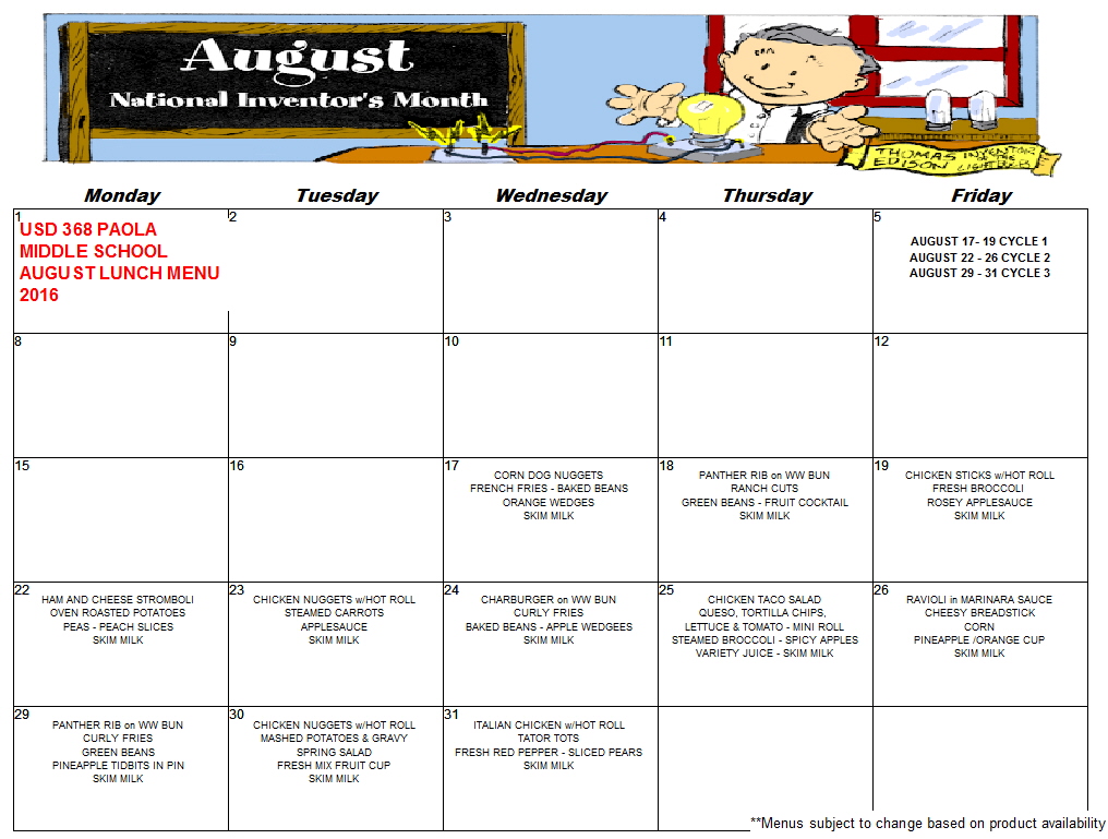 Paola USD 368 Nutrition Services