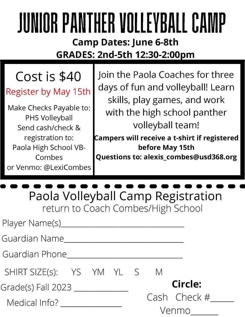 Junior Panthers Volleyball Camp