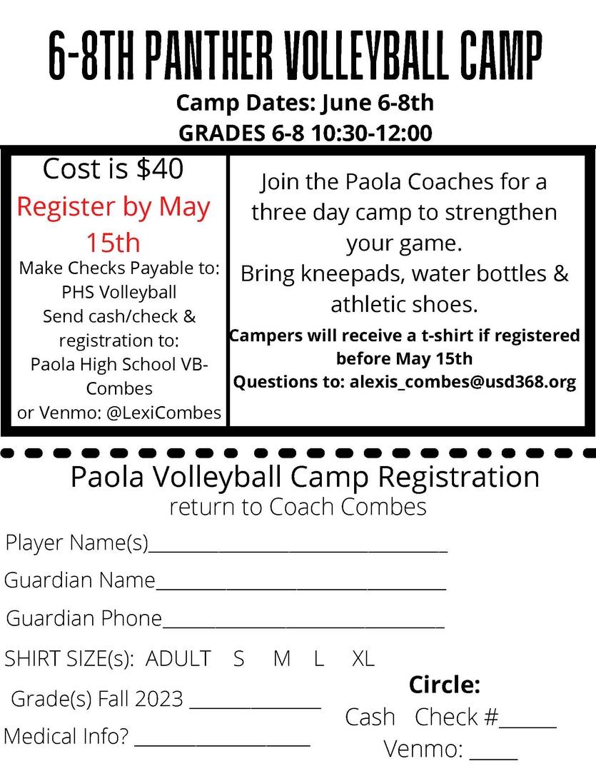 Middle School Volleyball Camp